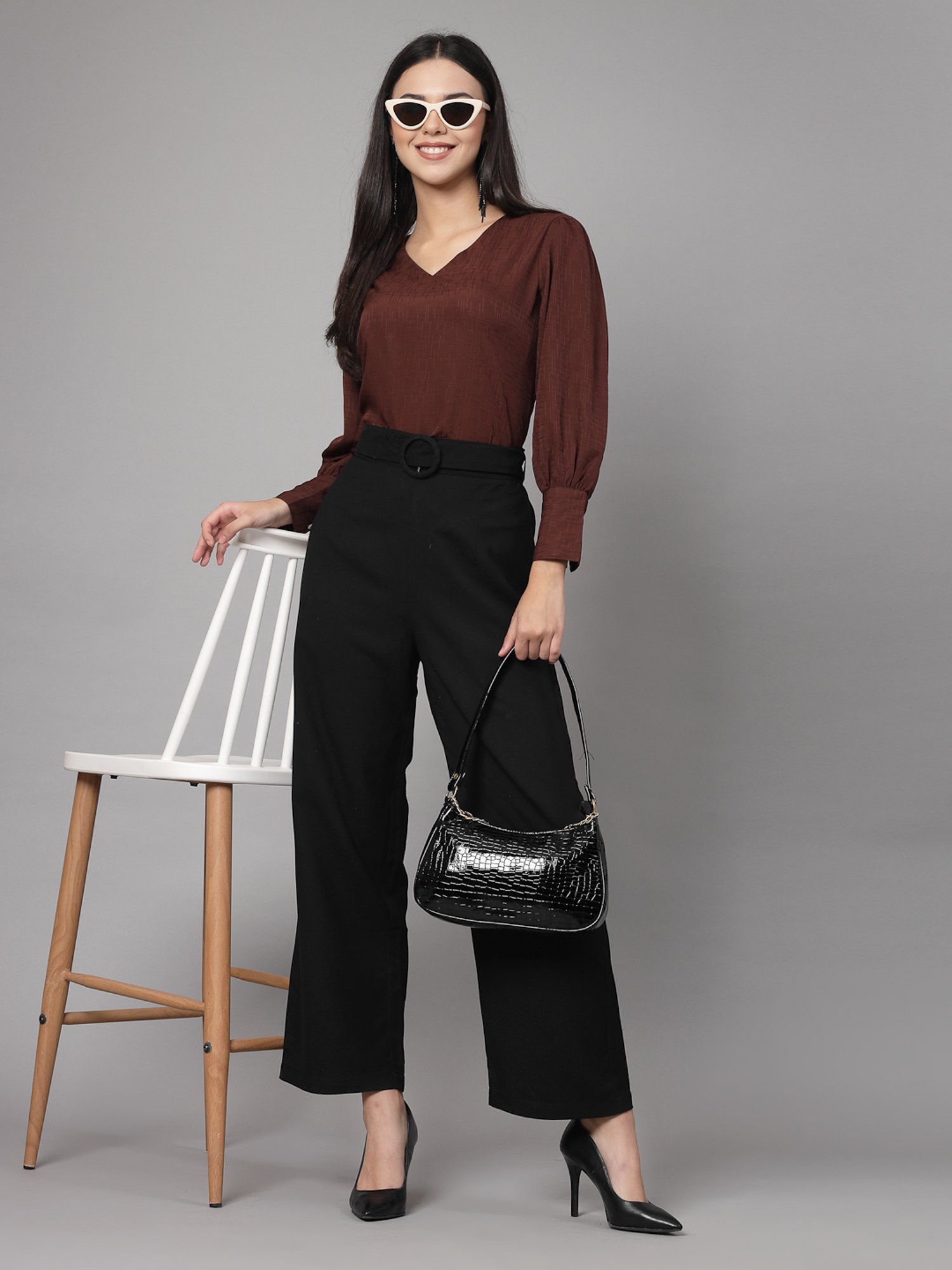 Style Quotient Brown Regular Fit Top