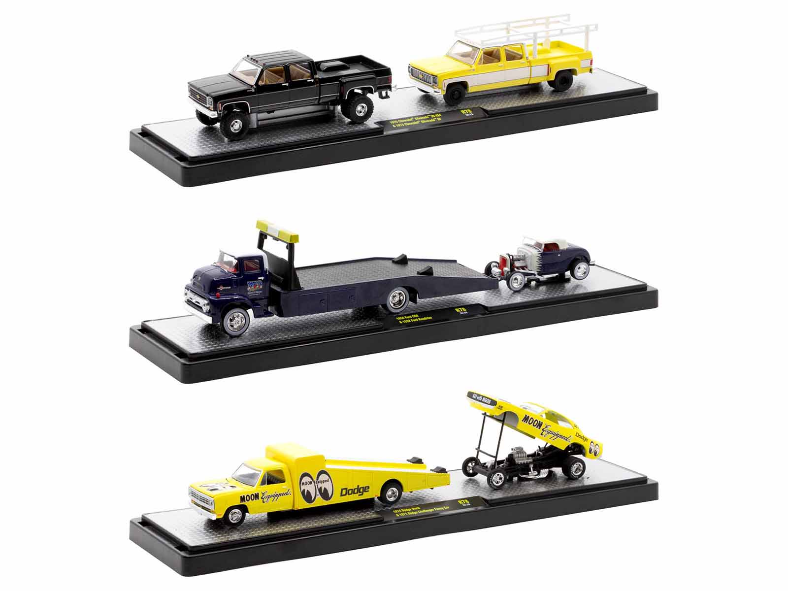 Auto Haulers Set of 3 Trucks Release 78 Limited Edition to 8000 pieces Worldwide 1/64 Diecast Models by M2 Machines