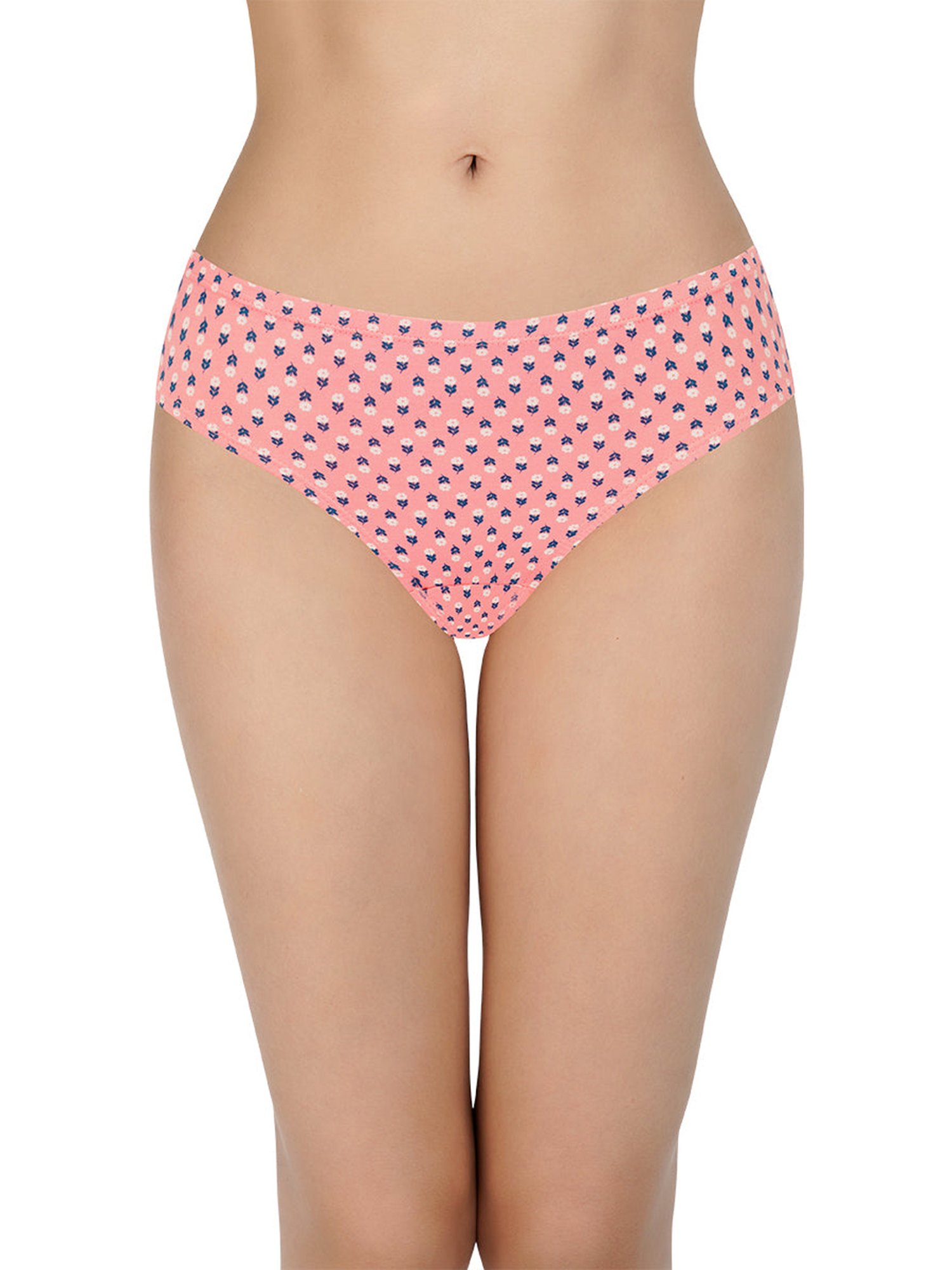 Every De by Amante Pink & Indigo Cotton Printed Bikini Panties - Pack Of 3