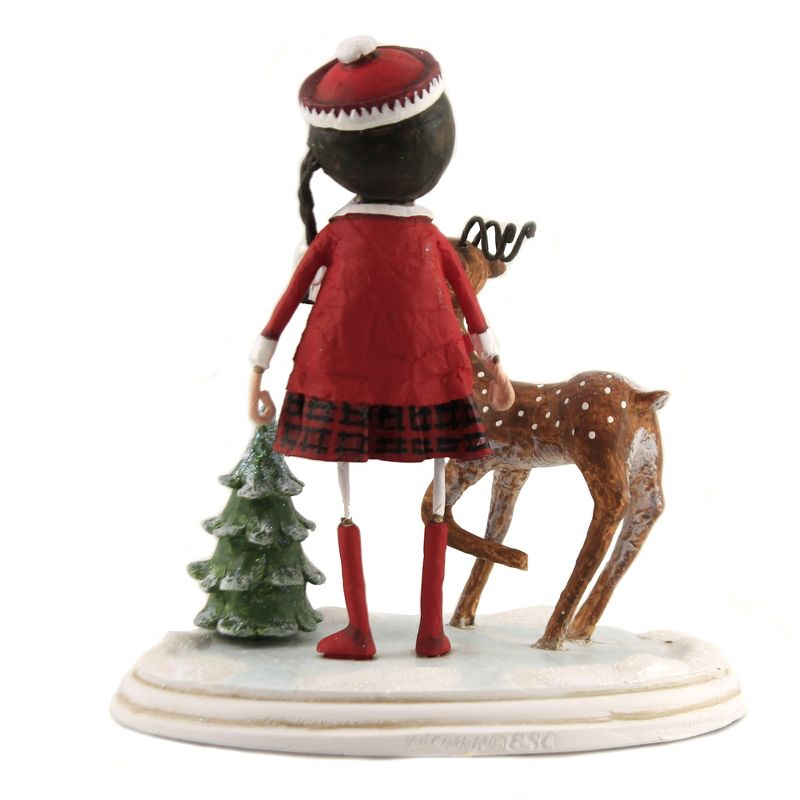 Lori Mitchell 6.75" Winter Wonderland Deer Tree Snow Christmas  -  Decorative Figurines