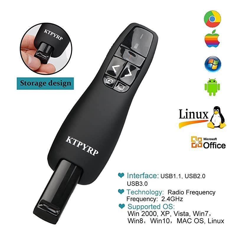 Wireless Presenter RF 24GHz USB PowerPoint PPT Remote Control for Presentation with Red Laser Pointer