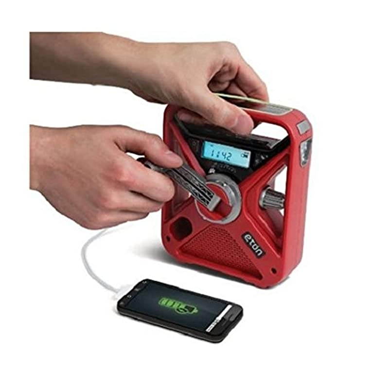 Red Cross Emergency NOAA Weather Radio with USB Smartphone Charger LED Flashlight Red Beacon