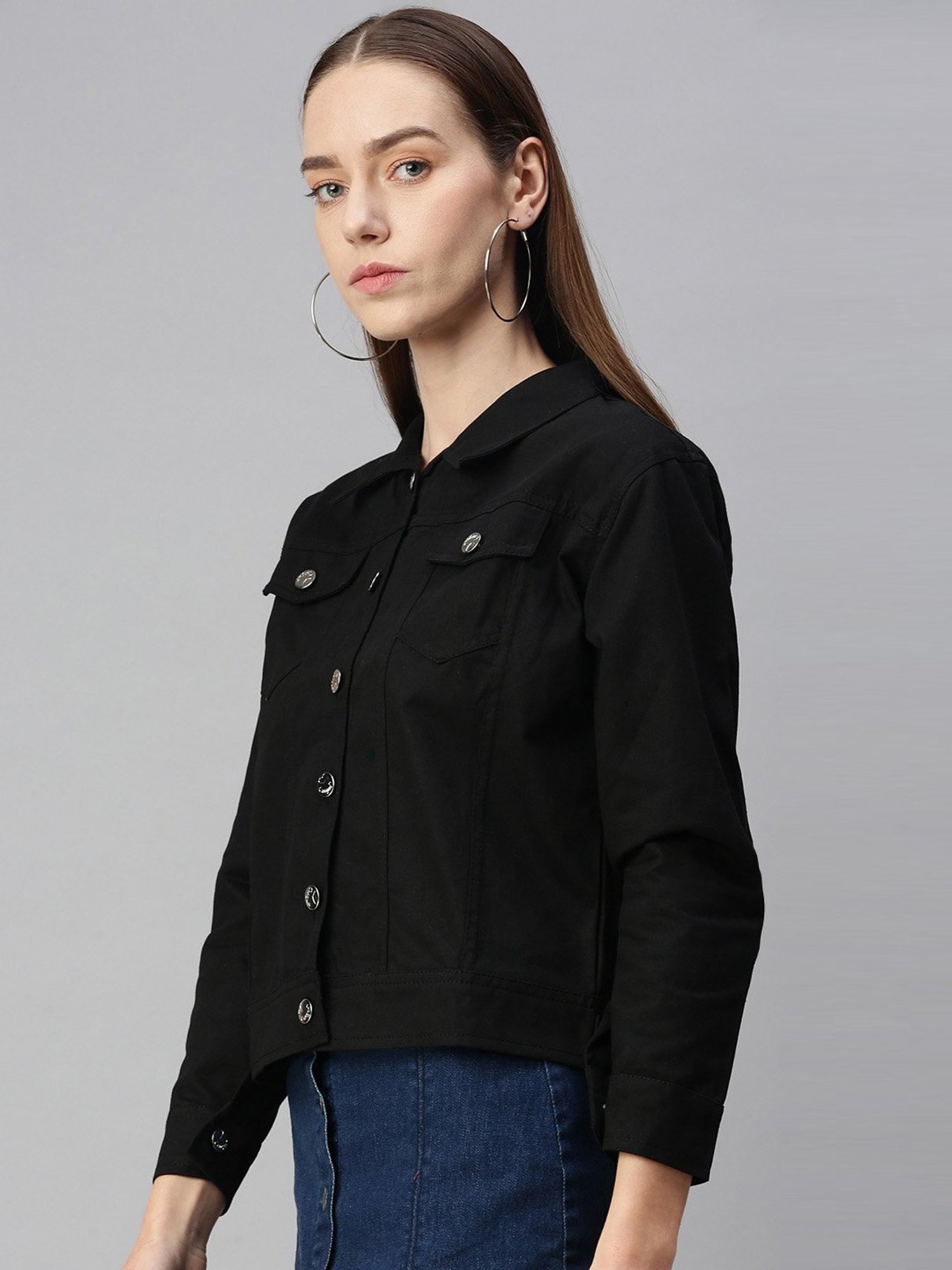 VOXATI Black Regular Fit Jacket