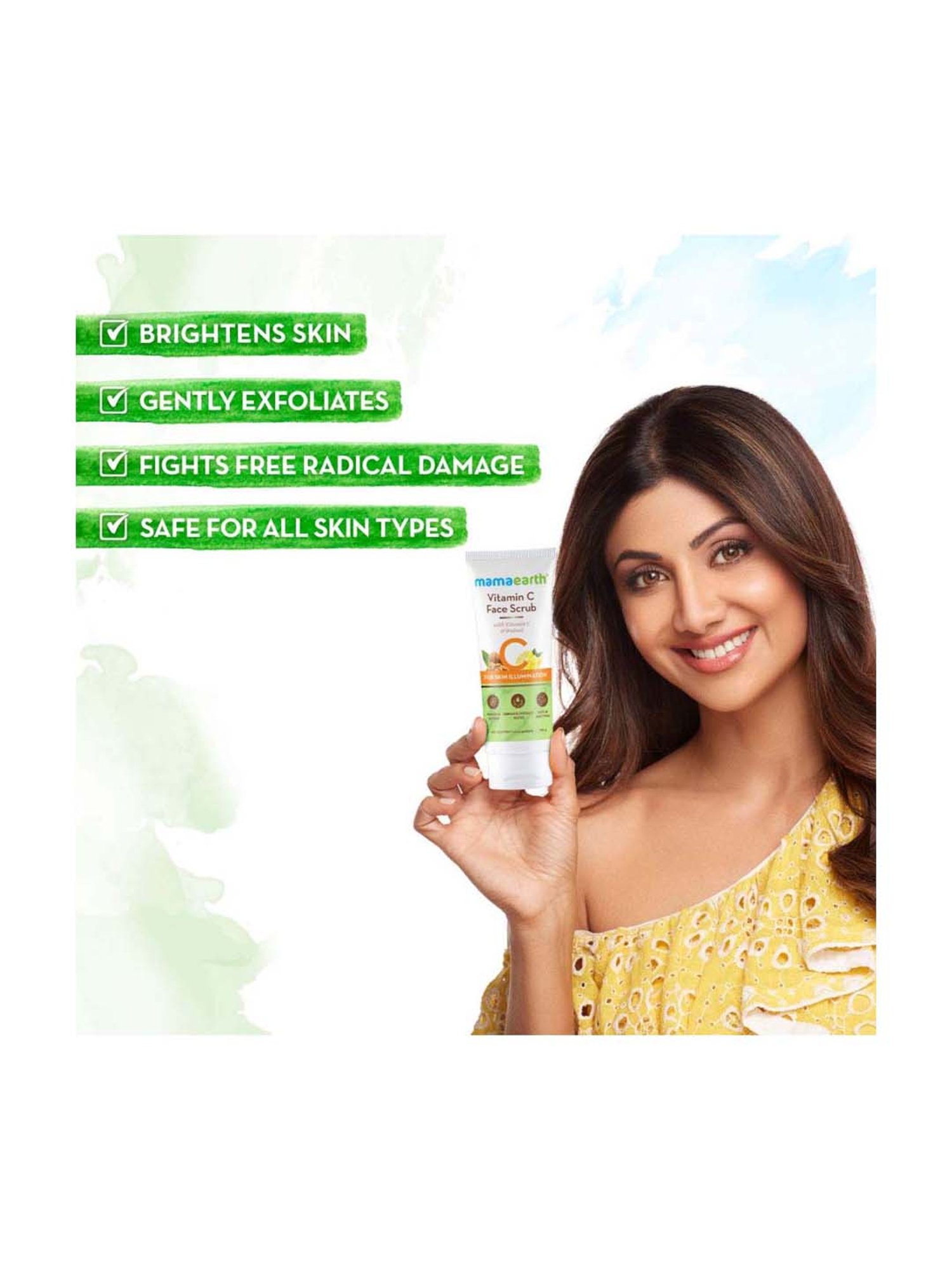 Mamaearth Vitamin C and Walnut Face Scrub - 100 gm