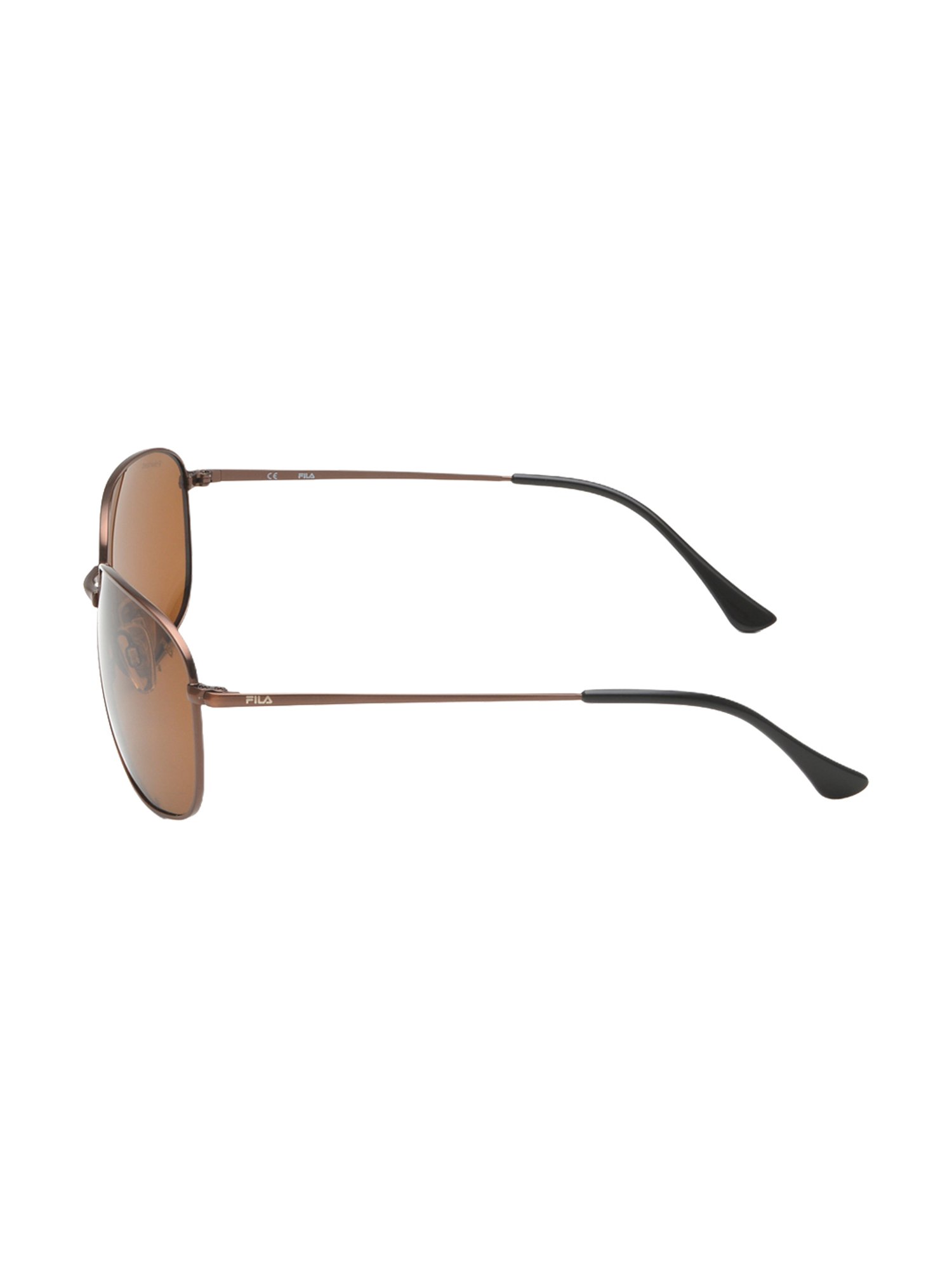 Fila Brown Polarized Rectangular Sunglasses for Men