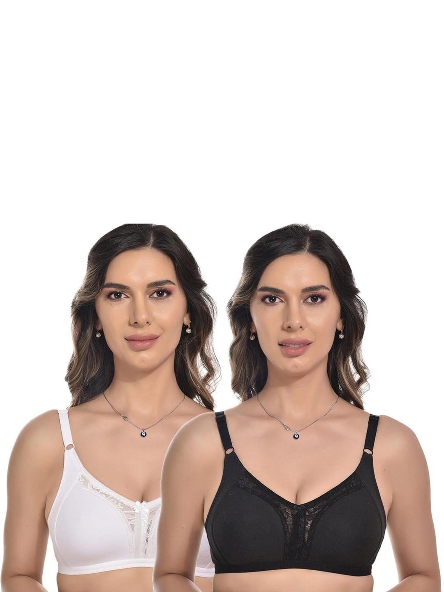 FIMS Black & White Full Coverage Everyday Bras - Pack Of 2