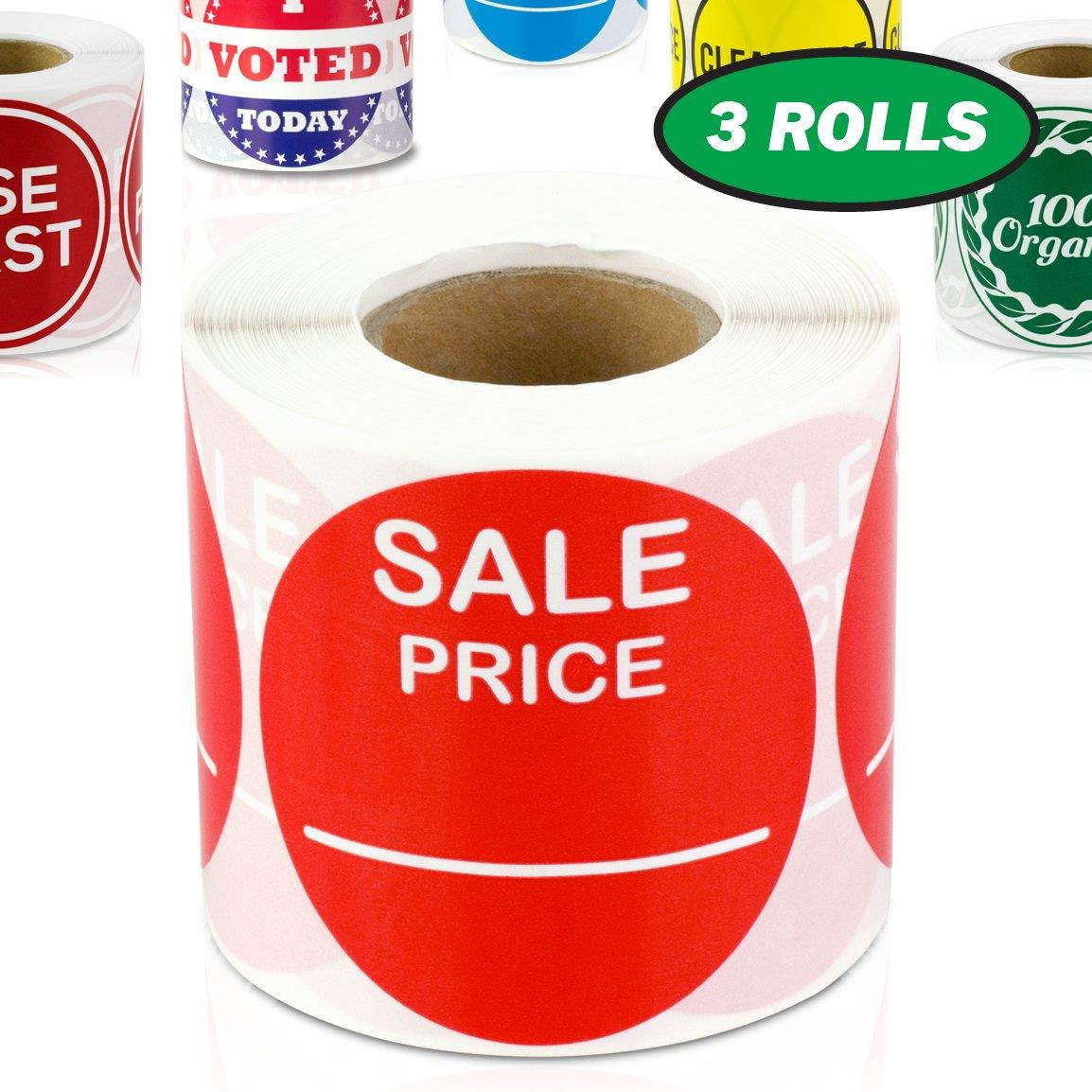 Sale Price 2 Inch Round Sticker Label Retail Store Tag Red 900 Labels