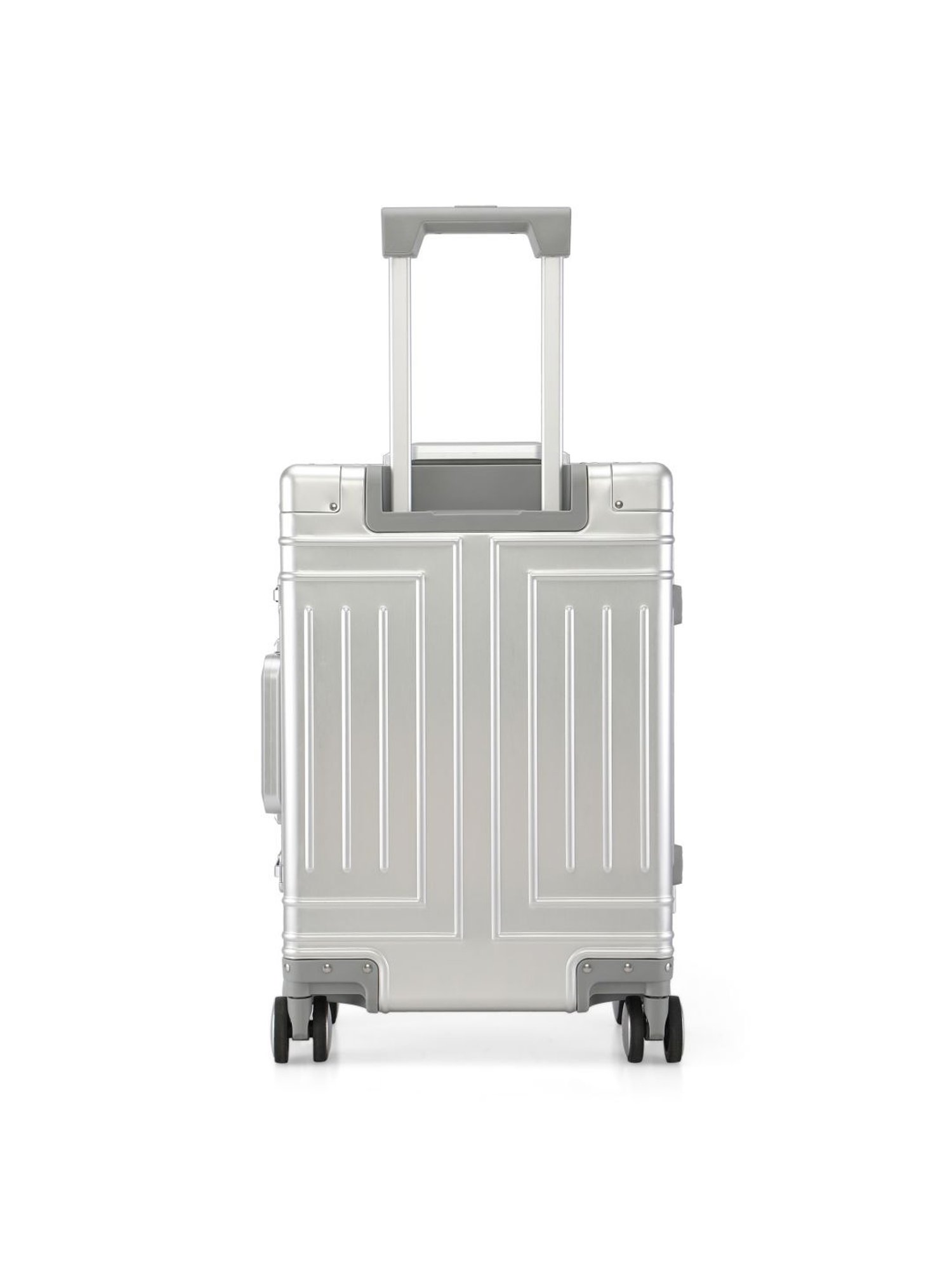 Perquisite Aluminium Trolly Silver Textured Hard Cabin Bag - 56 cm