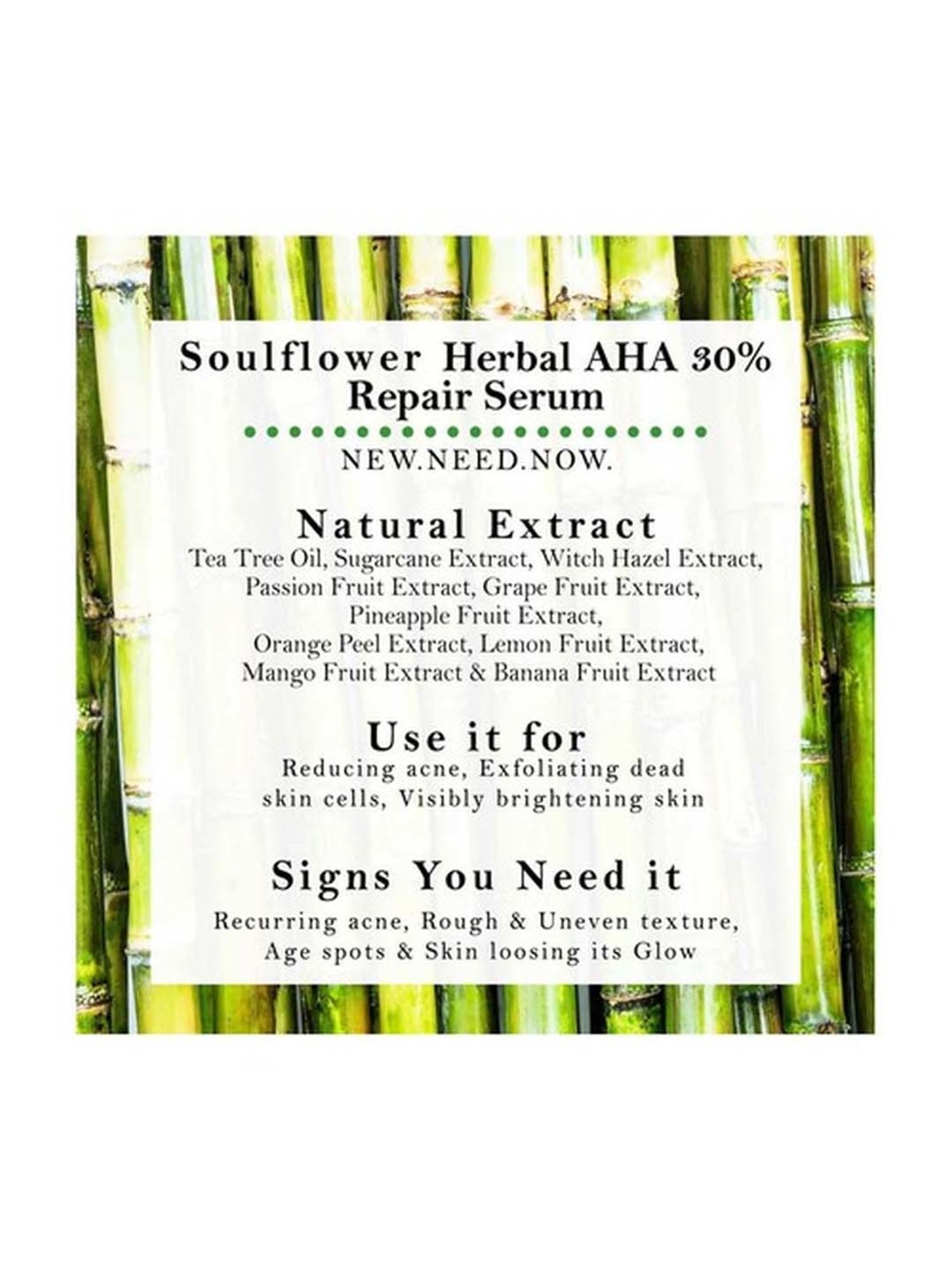Soulflower Herbal AHA 30% Repair Serum - 40 ml