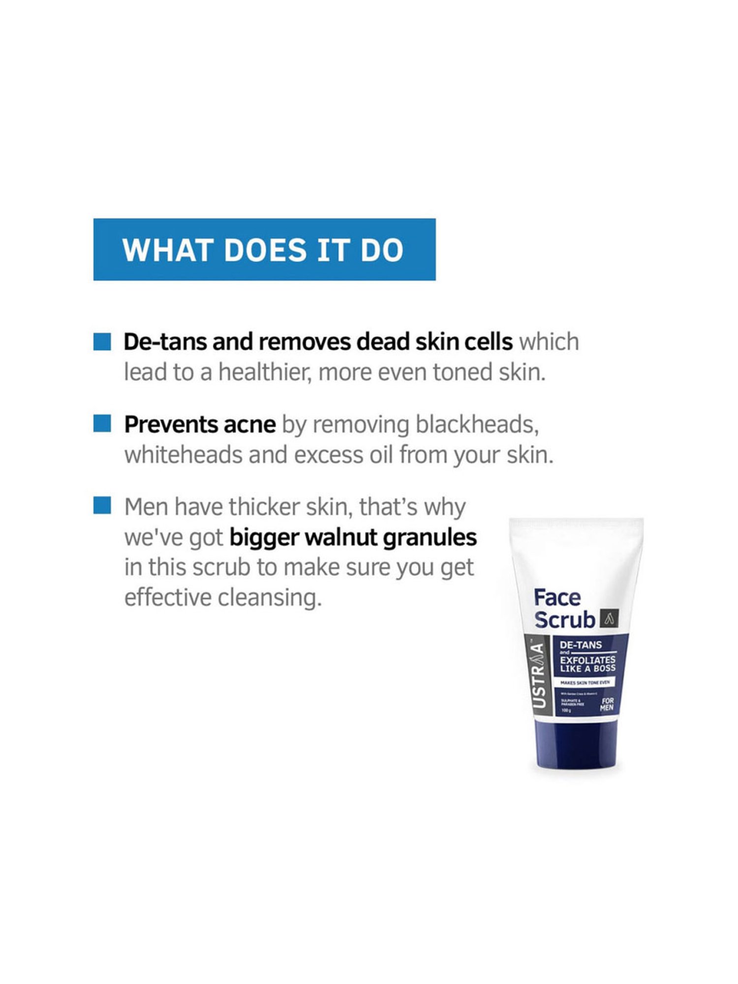 Ustraa Ayurvedic Cold Pressed Oil - 200 ml & De Tan Scrub - 100 gm