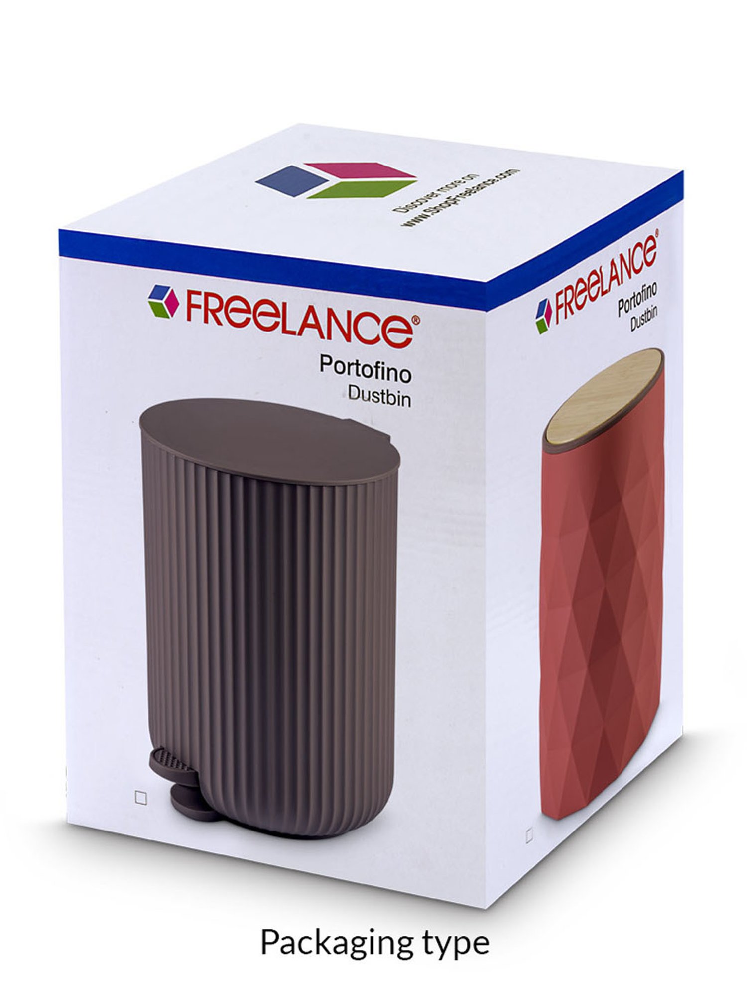 Freelance Red SAN material (Styrene Acrylonitrile) Set of 1 Dustbins
