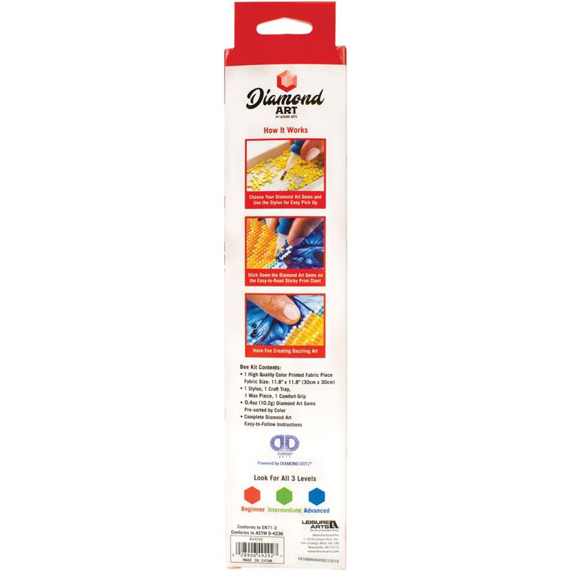 Leisure Arts Diamond Art Beginner Kit 8"X8"-Bee