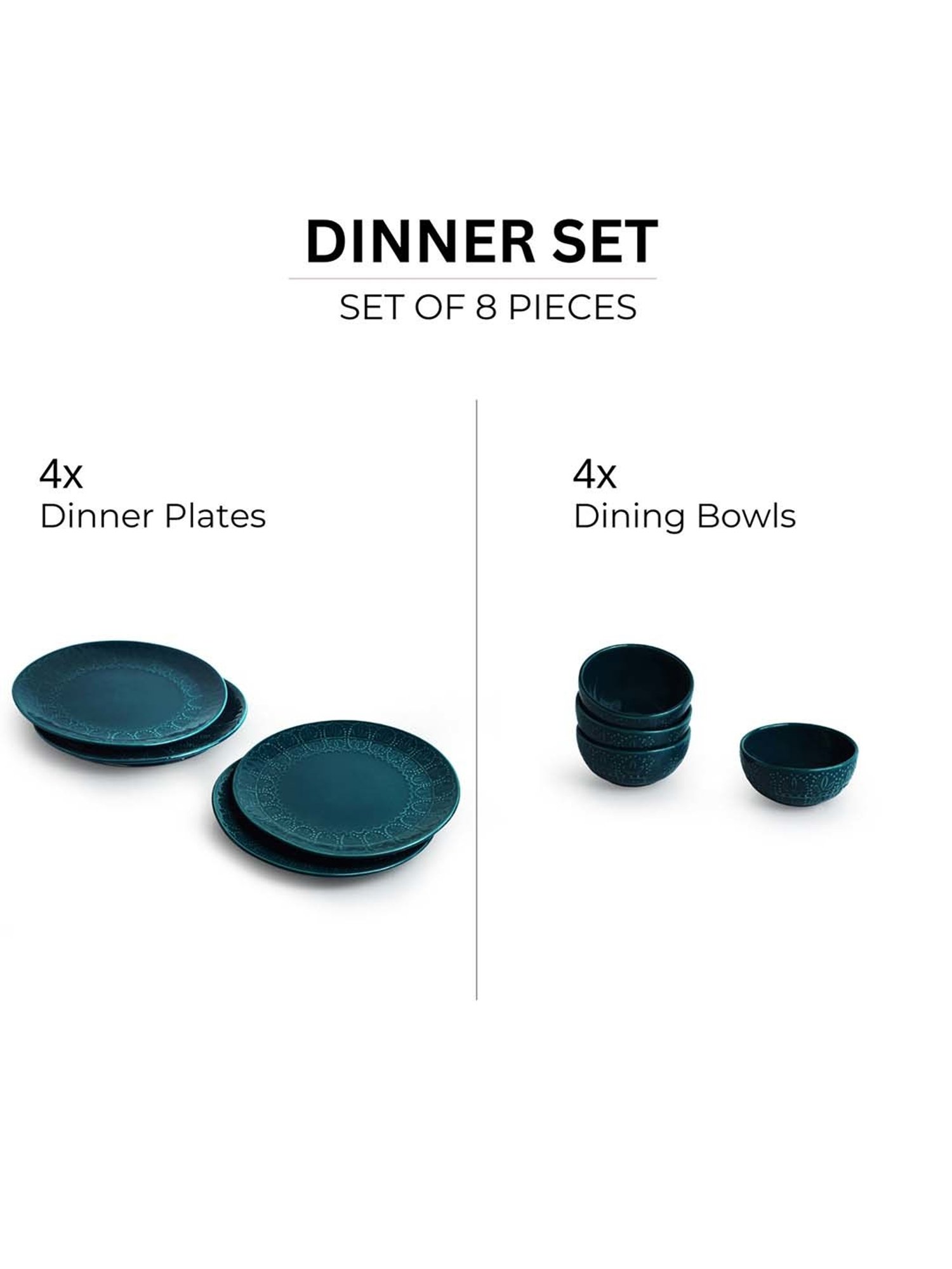 Cello White & Rust Glass Dinner Set