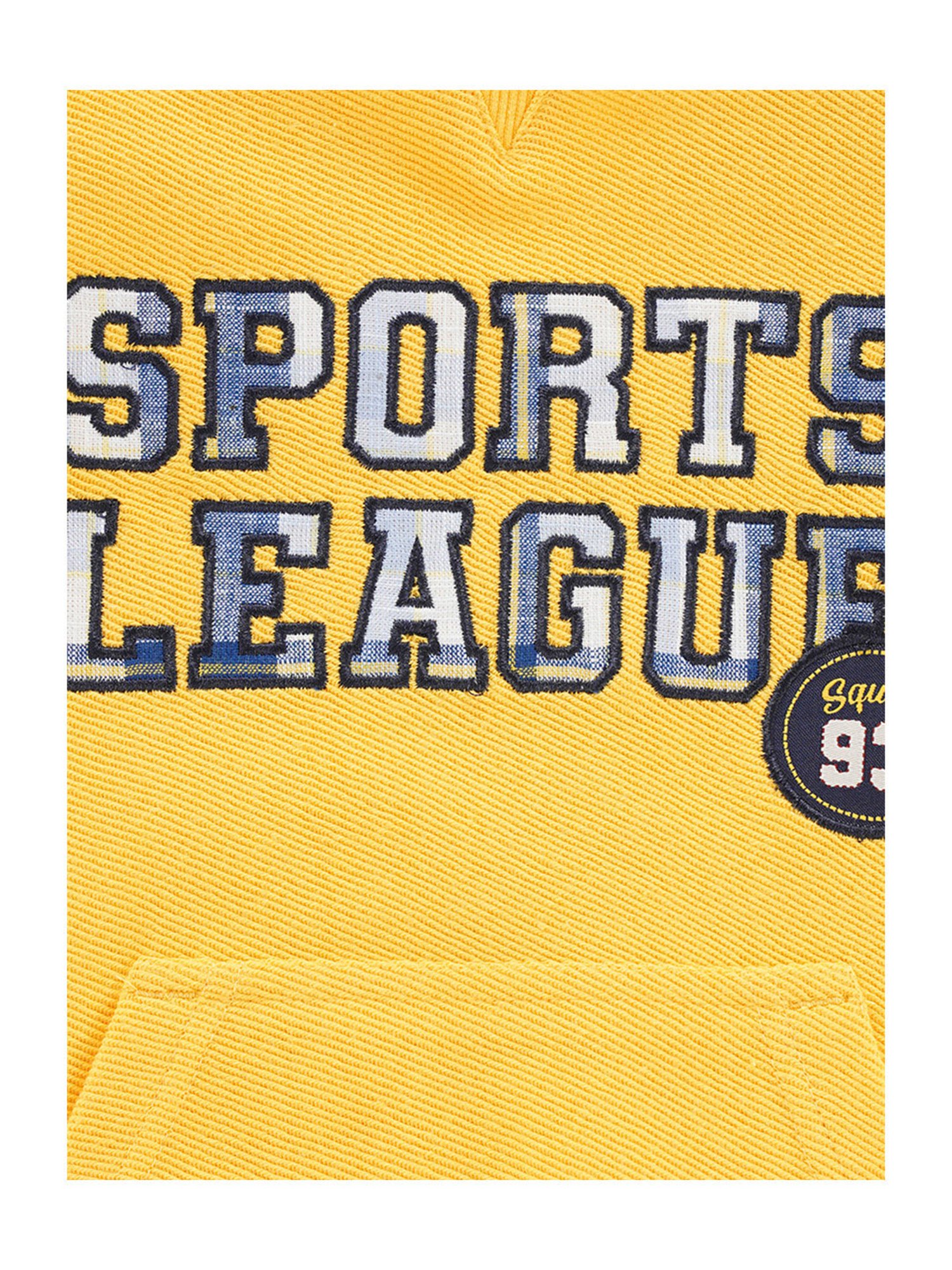 Ed-a-Mamma Kids Yellow Embroidered Full Sleeves  Hoodie