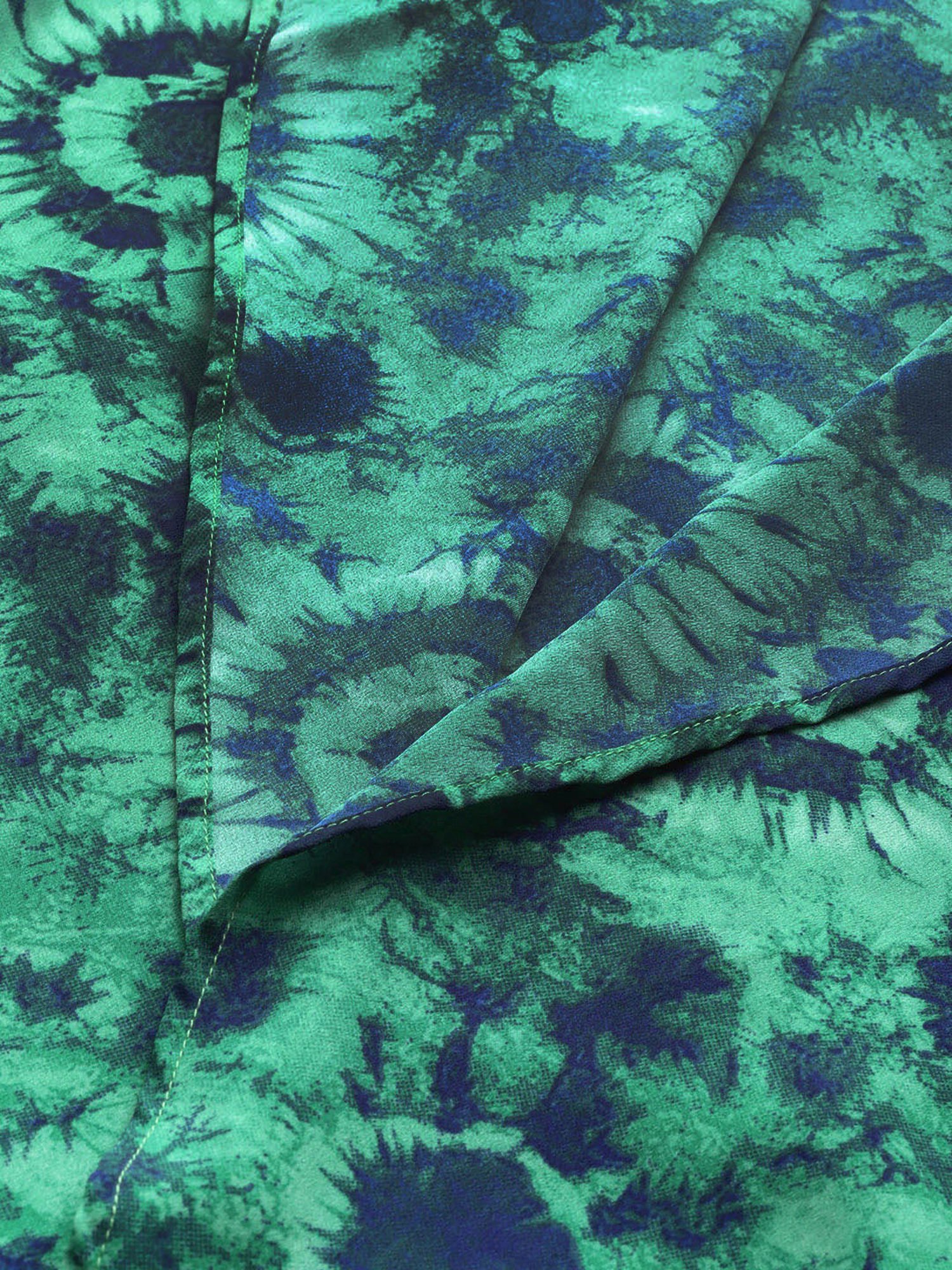 Cottinfab Green Tie - Dye Long Shrug