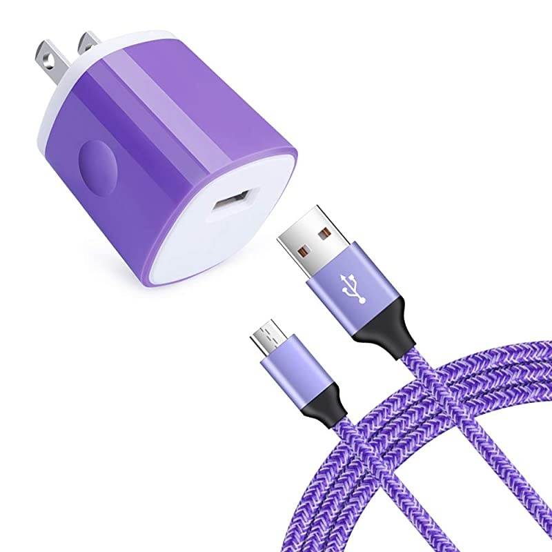 Port Charger Block Charging Cable Android Fast Charge Android Charger Kit Compatible for Samsung Galaxy S7S6 Edge Note 54J7Tab S2LG K30K20V10LG Stylo 23 PlusMoto G5 E4 Droid Turbo 2