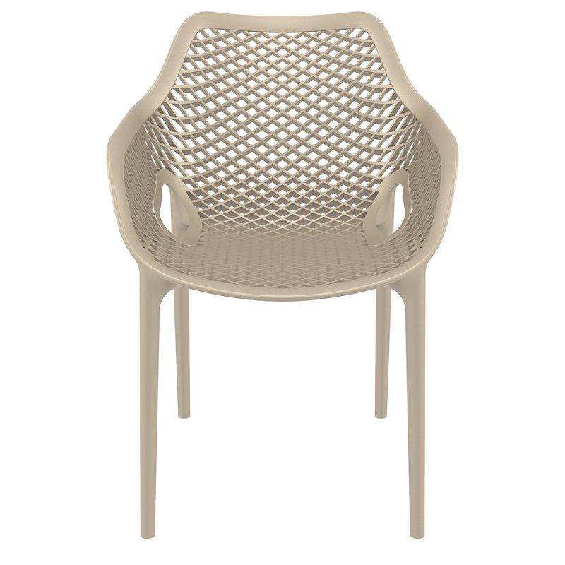 Air XL Outdoor Patio Dining Arm Chair in Dove Gray - Set of 2 - Compamia