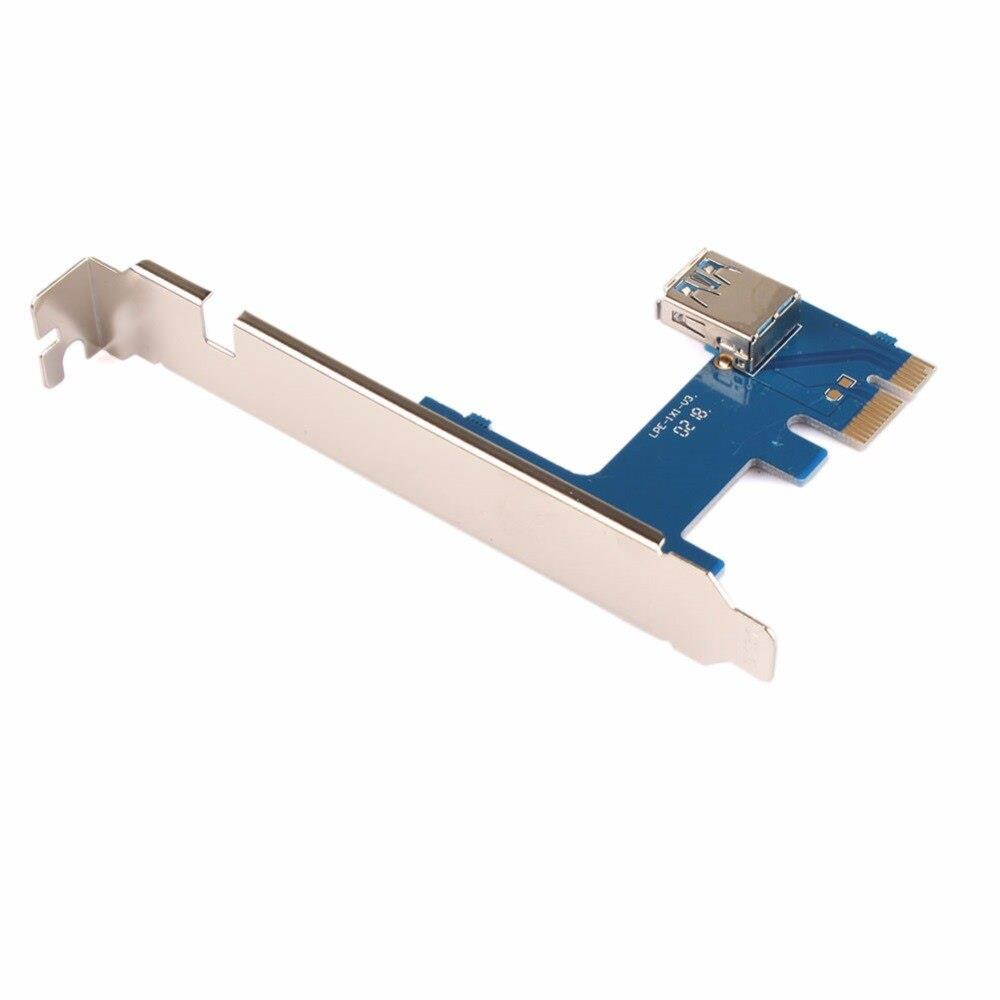 PCI-E 1X Expansion Kit 1 to 4 Ports Switch Multiplier Hub Riser Card USB 3 Cable #247635