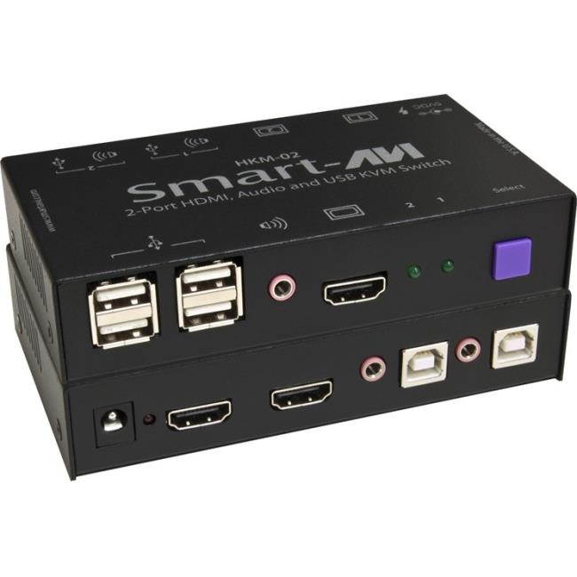 Smartavi HKM-02S 2-Port HDMI/USB/Audio KVM Switcher  for Mac/PC/Linux and Sun