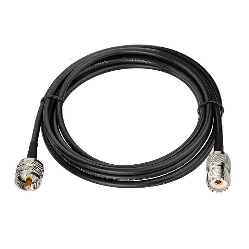 UHF PL259 Male to SO239 Female RG58 Antenna Extension Coax Jumper Cable 5m 165 feet for Vehicle CB Radio Ham Radio Two Way Radio Amateur Radio Mobile Transceiver Walkie Talkie VHF Radio