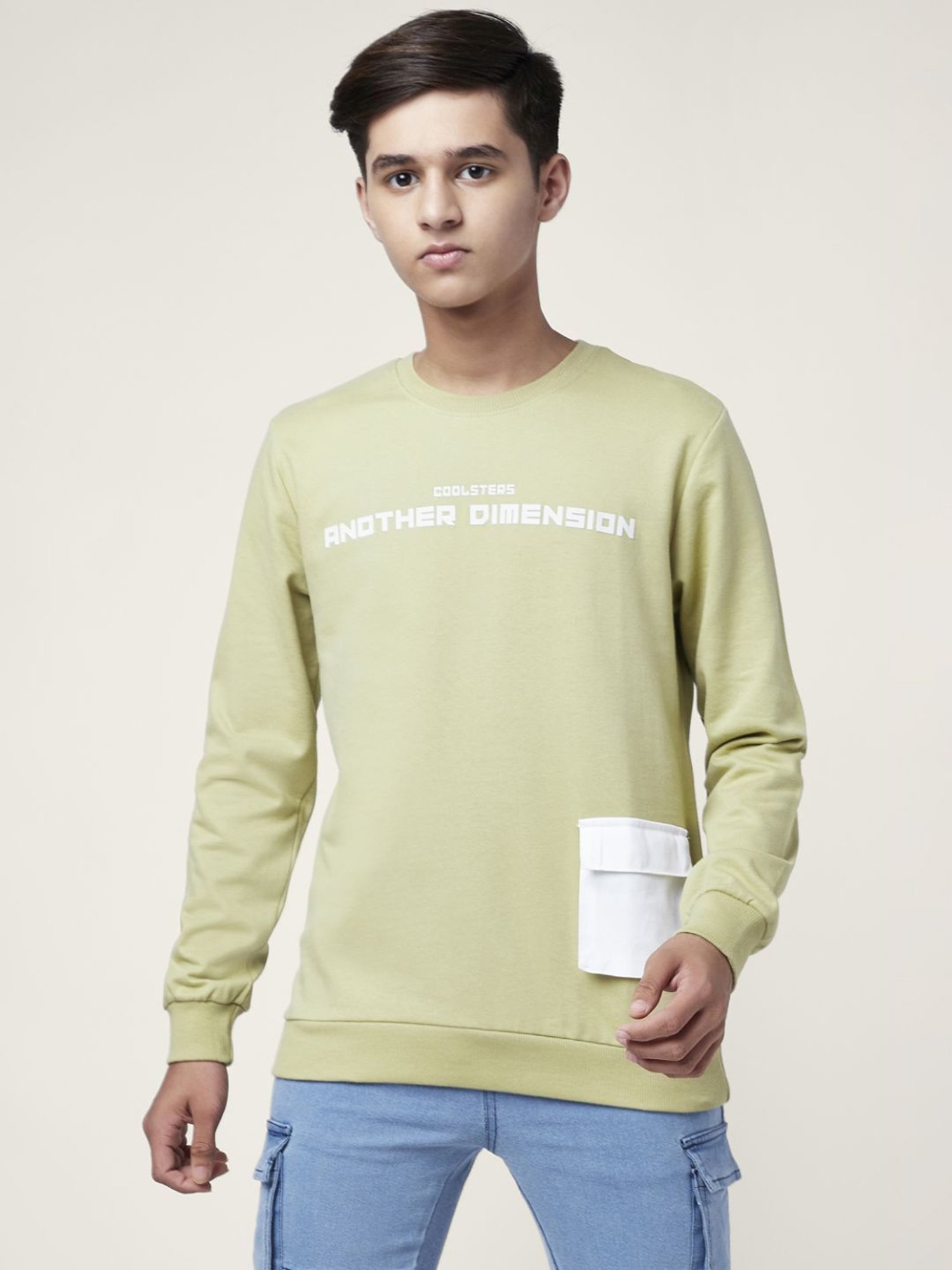 Coolsters by Pantaloons Kids Khaki Cotton Printed Full Sleeves Sweatshirt