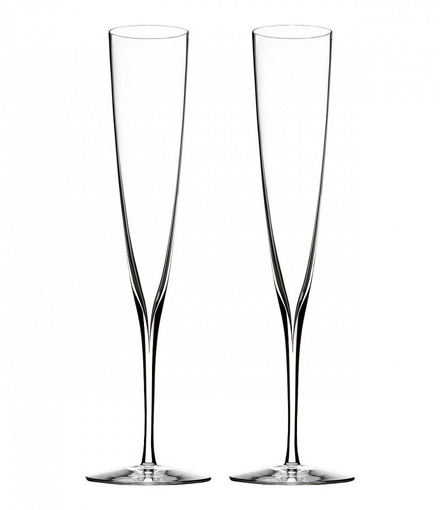 Waterford Elegance Crystal Champagne Trumpet Flute Pair