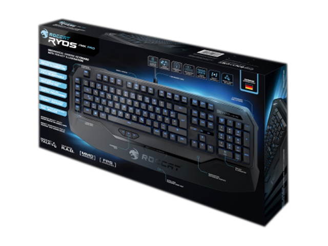 ROCCAT ROC-12-851-BK Ryos MK Pro Mechanical Keyboard with Per-key Illumination - Black Cherry MX Key Switch