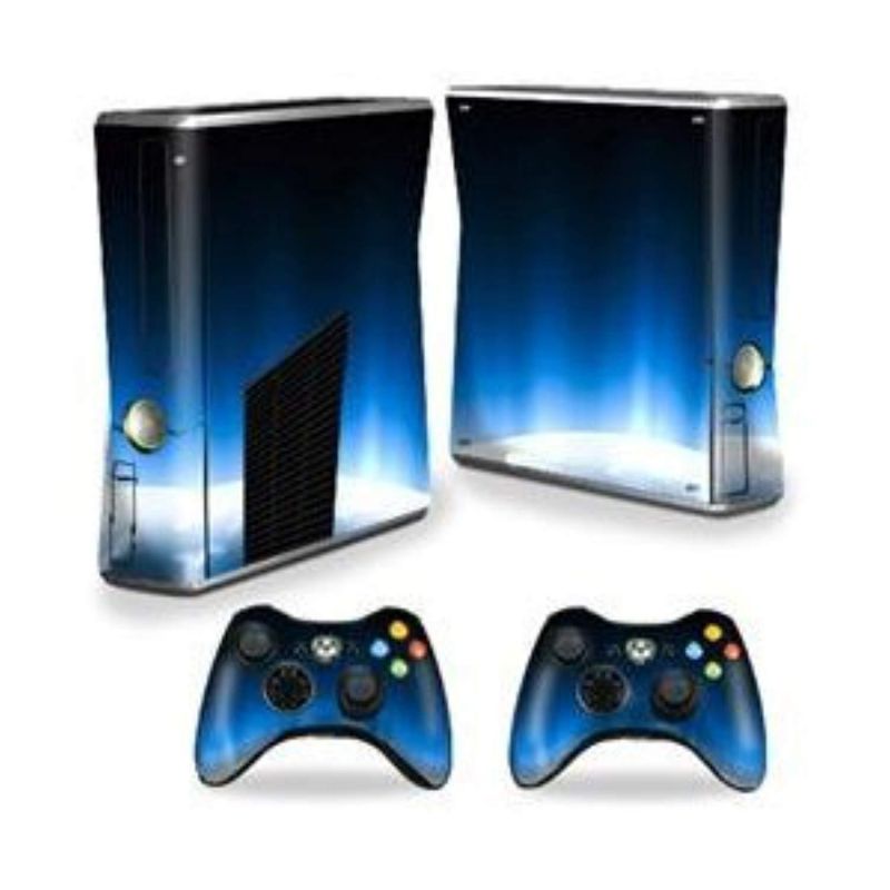 mightyskins skin compatible with microsoft xbox 360 s slim + 2 controller skins wrap sticker skins space flight