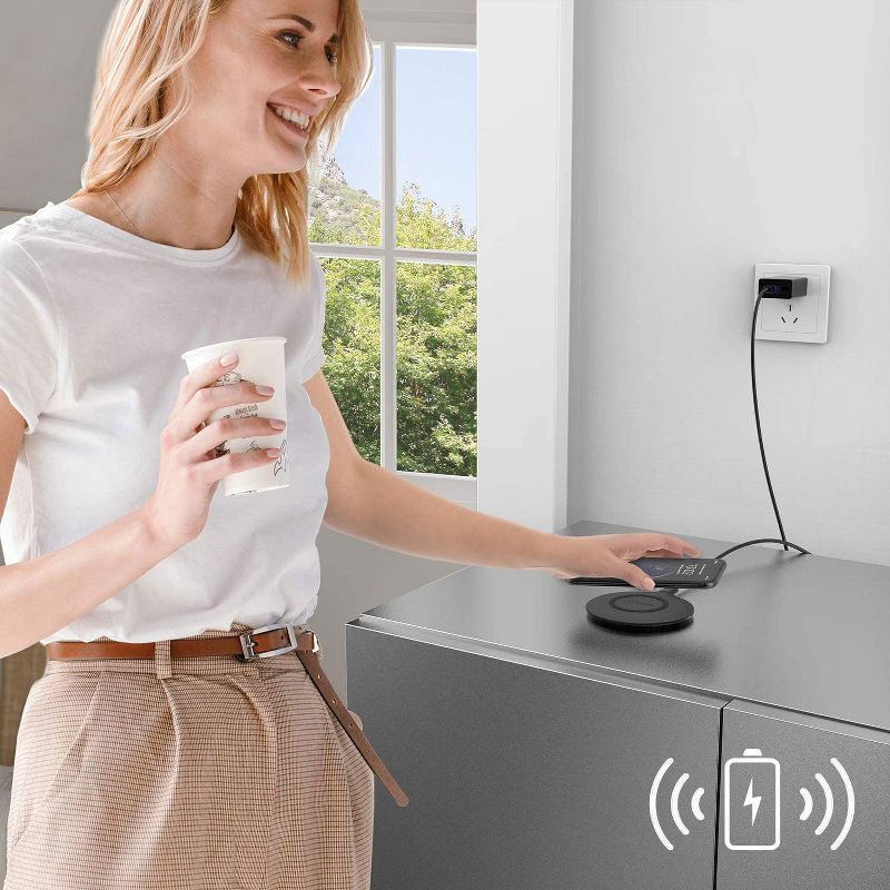 Letscom Wireless Charger, Qi-Certified 15W Fast Wireless Charging Pad with QC3.0 AC Adapter, Compatible with iPhone, Samsung, LG, Airpods & More - Super P+QC3.0AC