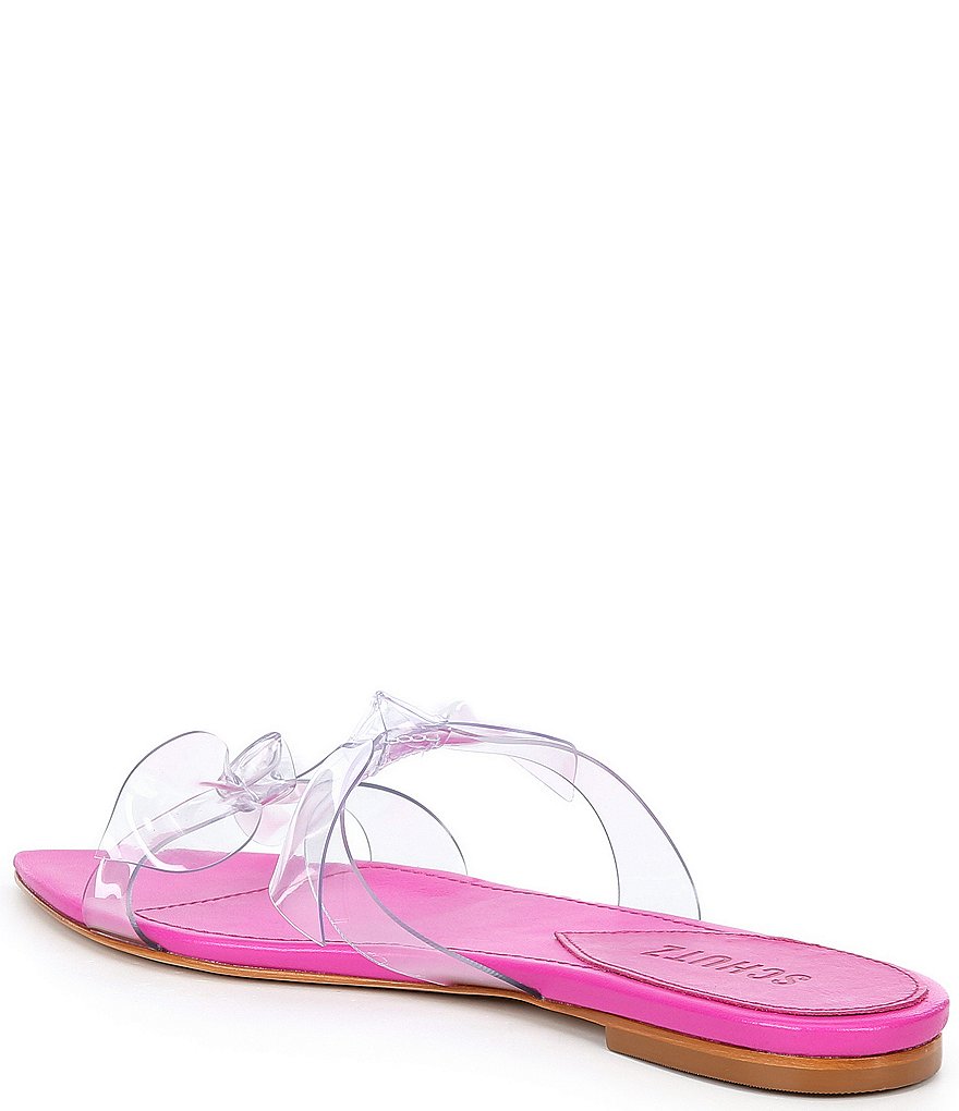 Schutz Jollie Clear Bow Knot Slides