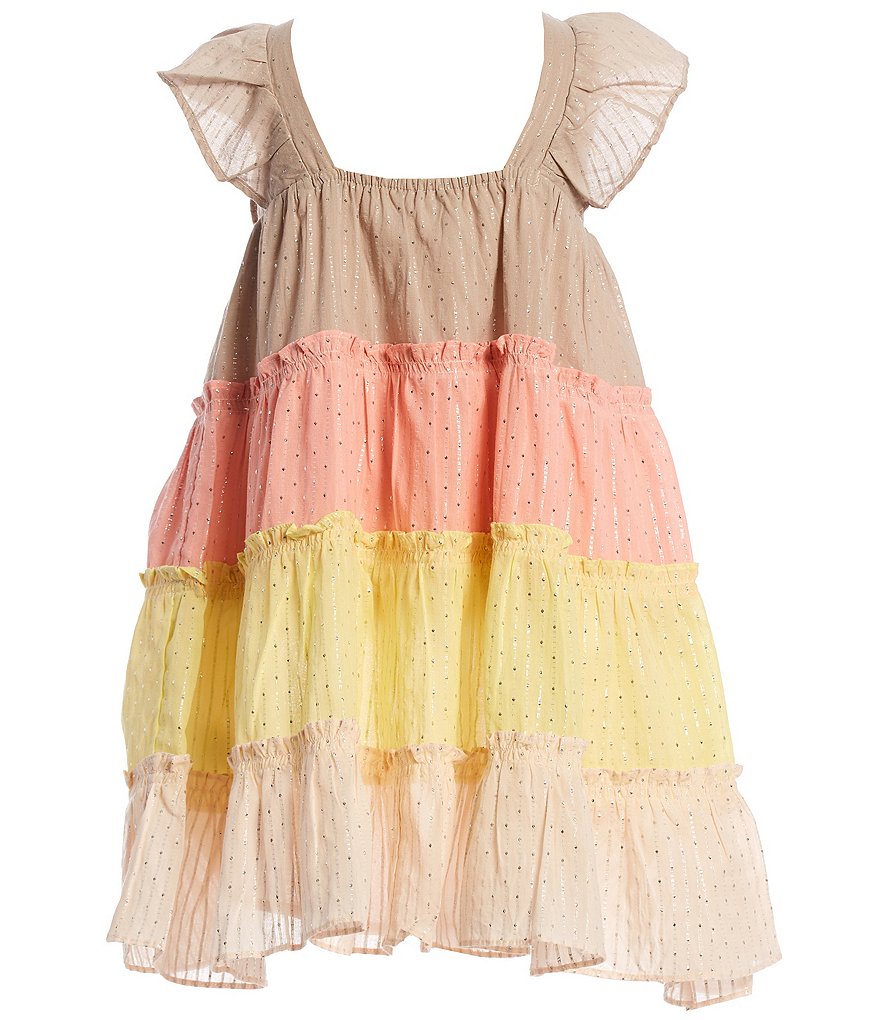 Angie Big Girls 7-14 Stripe Ruffle-Hem Maxi Dress