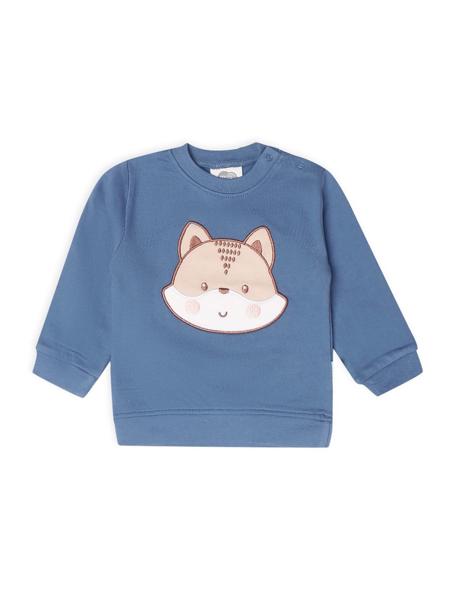 MiArcus Kids Blue & White Cotton Printed Full Sleeves Sweatshirt