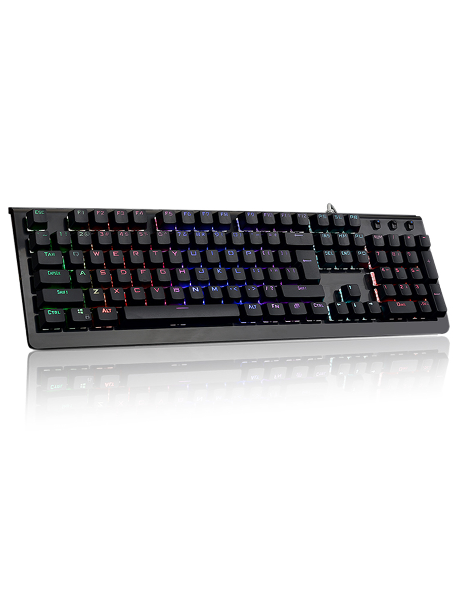 XIUMEI CK530 Wired Mechanical Keyboard 104 Keys Real RGB Blue Switch Gaming LED Backlit Anti-Ghosting for Gamer Computer