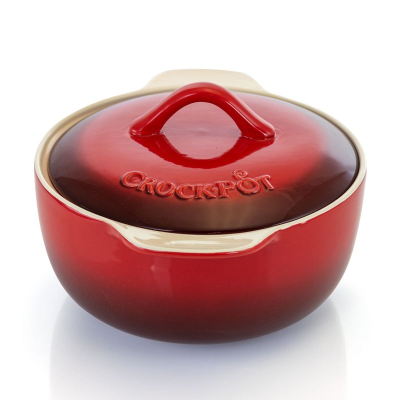 Crock-Pot  2 Piece 2.3 Quart Artisan Casserole Bakeware Set in Red