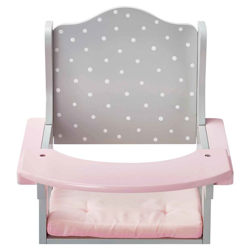 Olivia's Little World - Baby Doll Furniture - Baby High Chair (Gray Polka Dots)