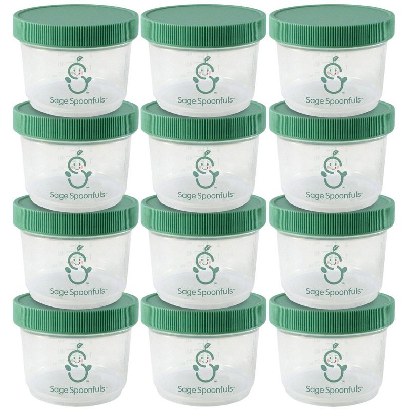 Sage Spoonfuls Big Batch 12pk Plastic Baby Food Storage Container - Clear - 4oz