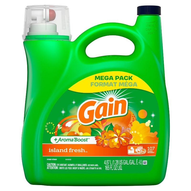 Gain Island Fresh Scent HE Compatible Liquid Laundry Detergent - 165 fl oz