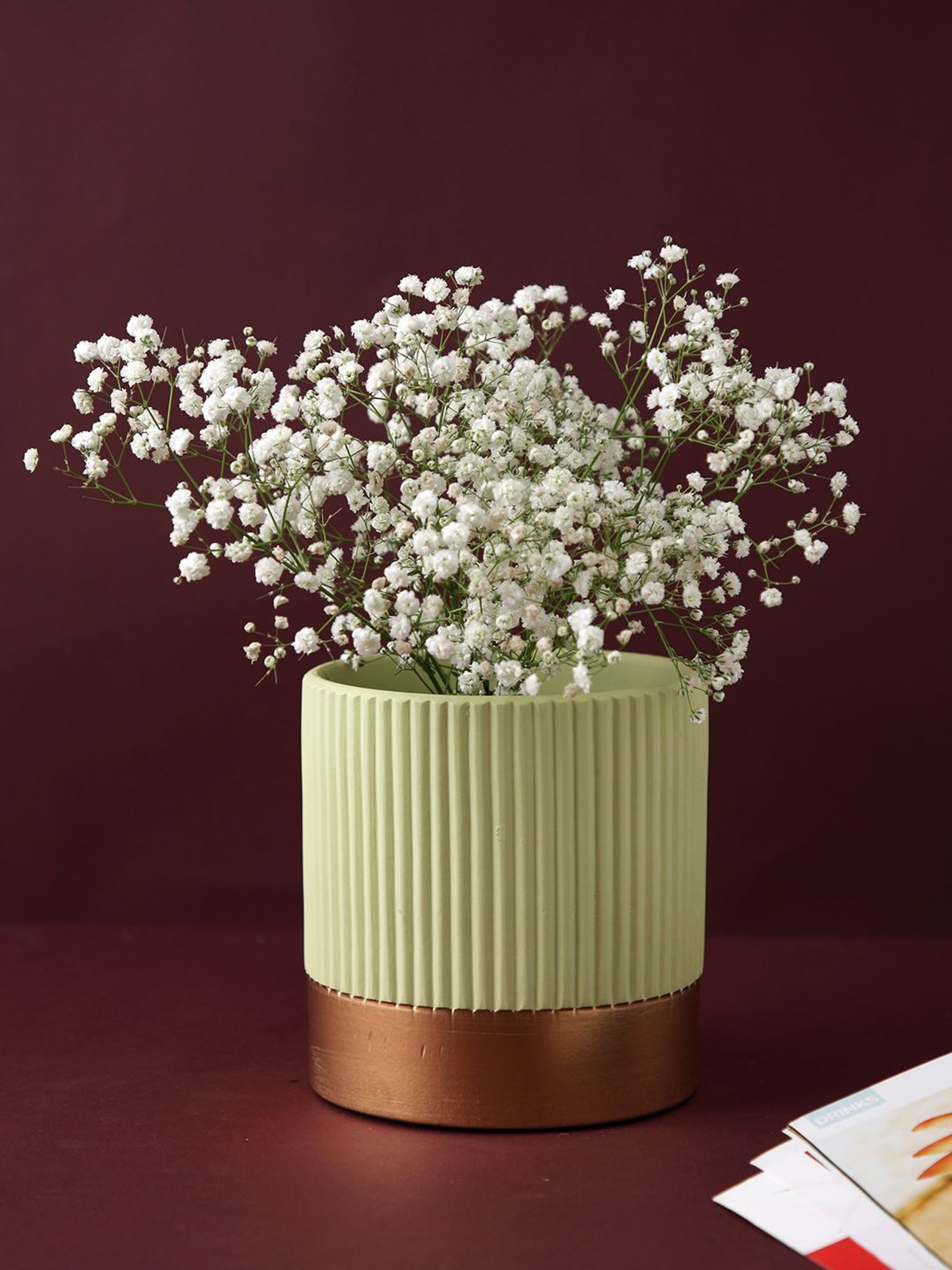 Tayhaa light Green & Gold Ceramic Planter