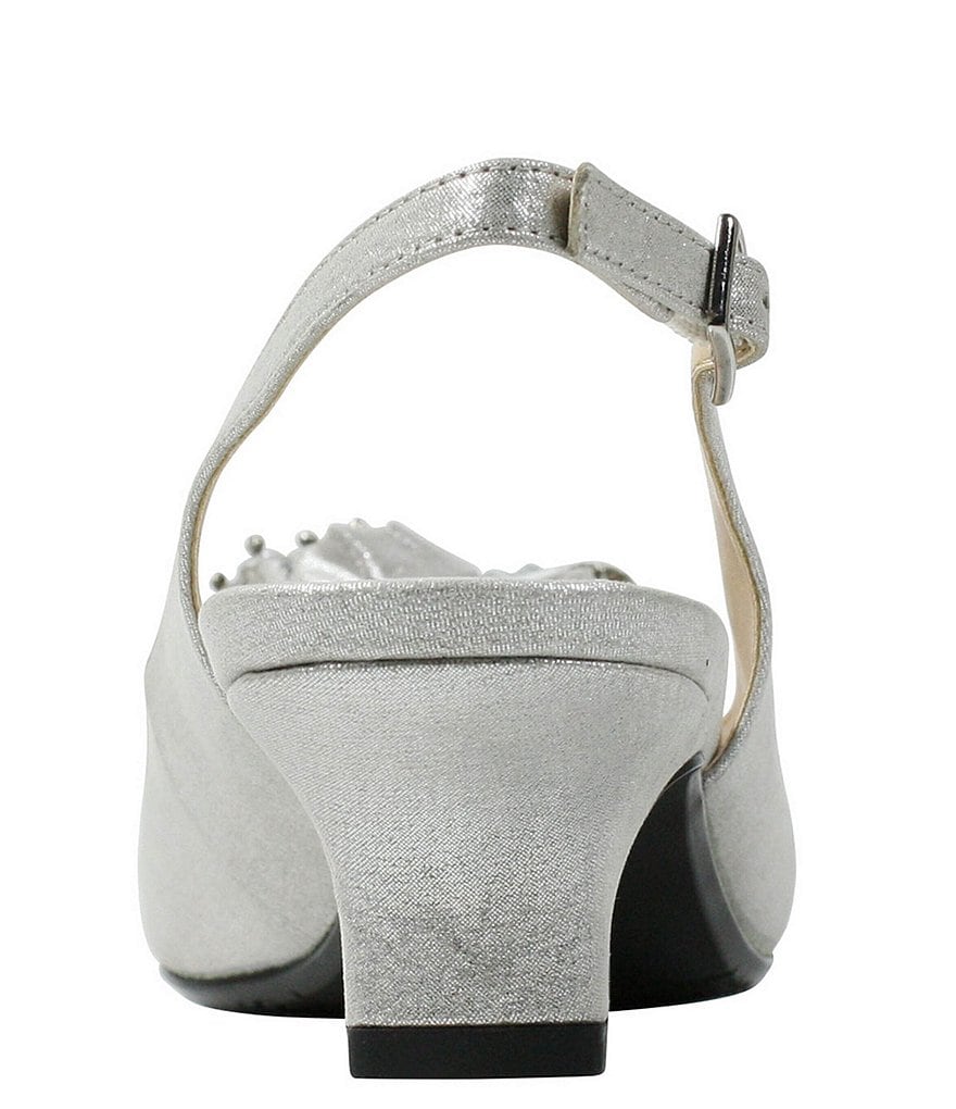 J. Renee Leonelle Embellished Bow Slingback Peep Toe Pumps