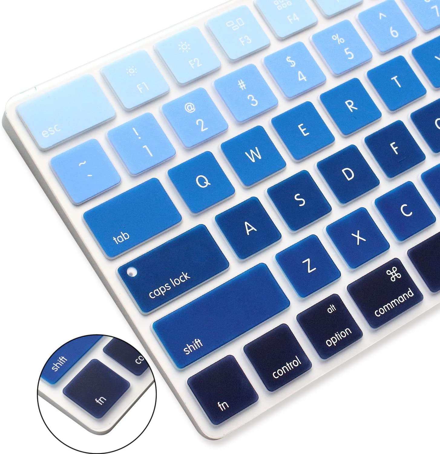 ProElife Ultra Thin Silicone Full Size Keyboard Cover Skin for 2017 2018 Apple iMac Magic Keyboard with Numeric Keypad MQ052LL/A A1843 (Item Folded in Packaging), Semi-Transparent Clear