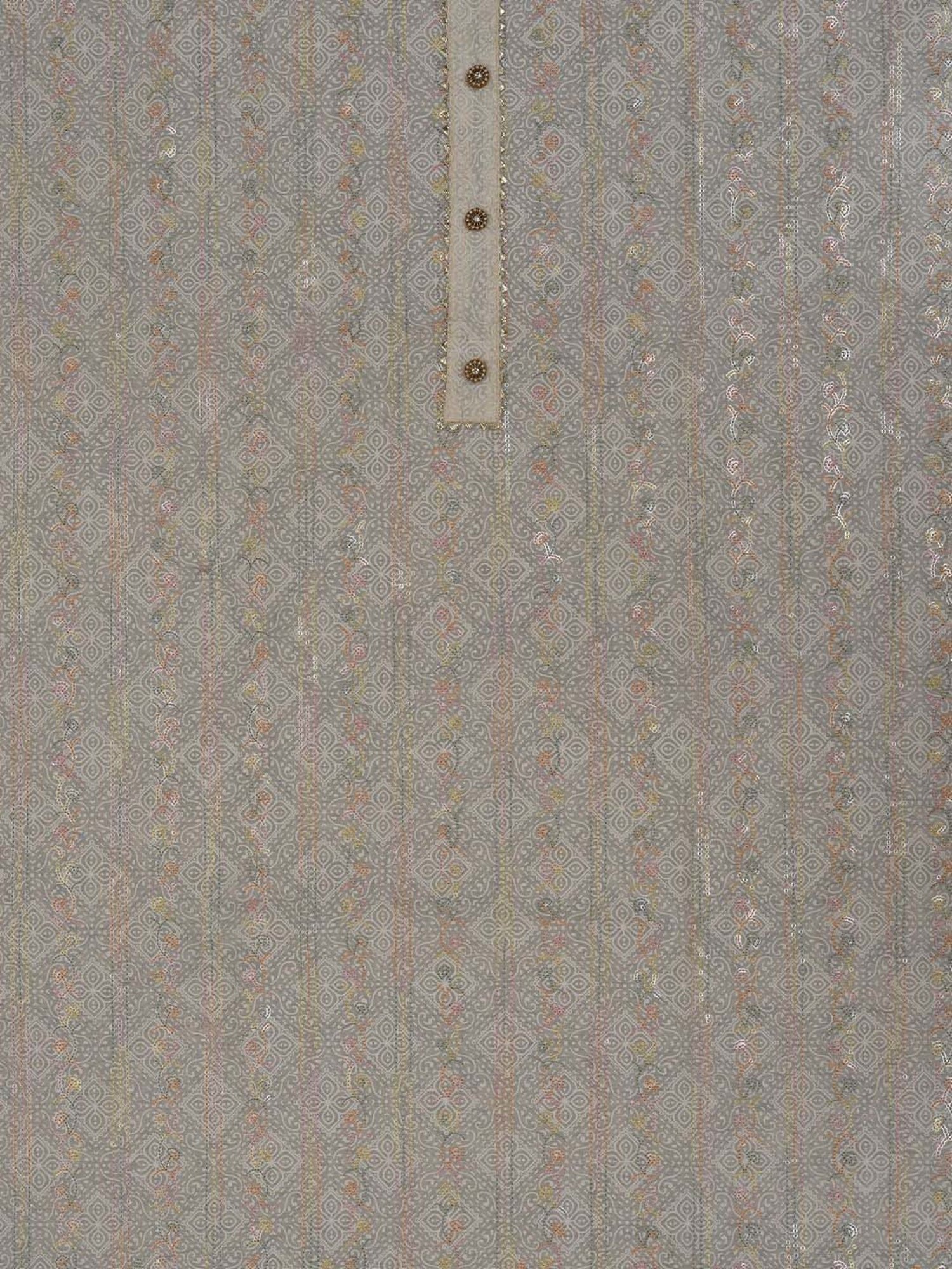 Jaipur Kurti Off-White Embroidered Unstitched Dress Material