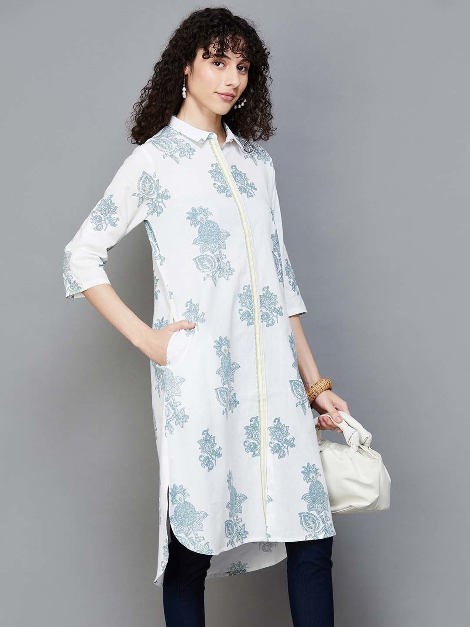 Colour Me by Melange Blue Printed Tunic