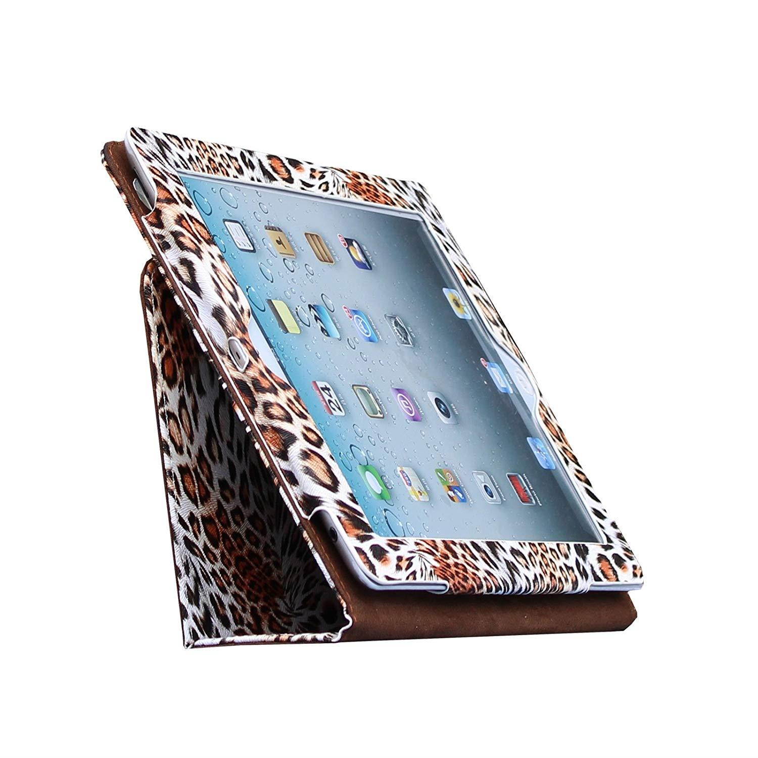 2017/2018 New iPad 9.7 Case - JYtrend (R) Folio Stand Magnetic Smart Cover for Apple iPad 5th/6th Gen A1822 A1823 A1893 A1954 with Auto Wake/Sleep (Leopard)