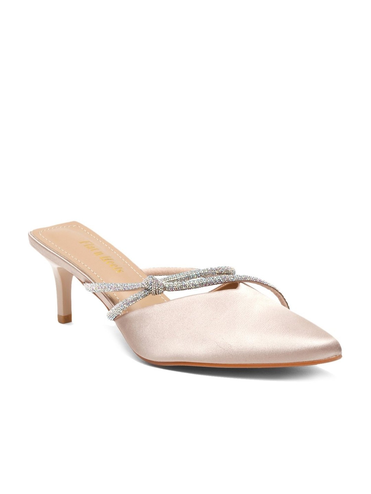 Flat N Heels Women's Beige Mule Stilettos