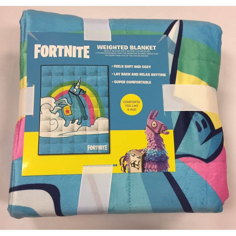Fortnite Brite Unicorn Weighted Blanket White/Blue