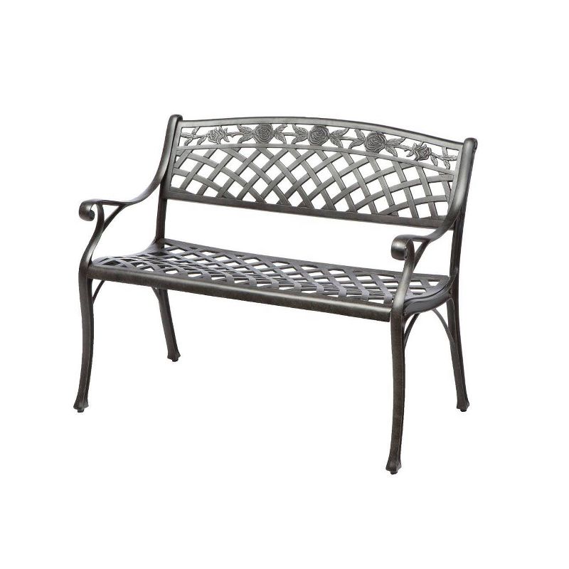 Cinco Rosas Cast Aluminum Outdoor Bench - Alfresco Home