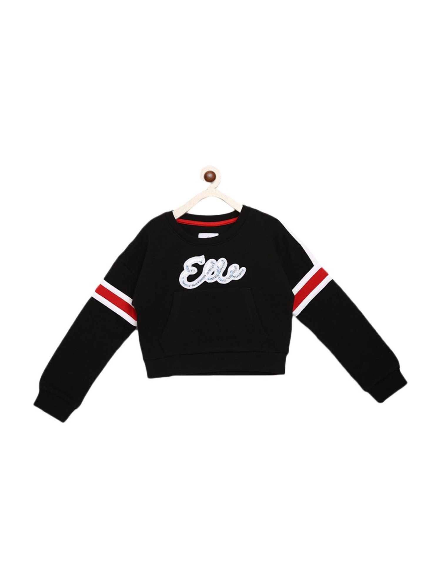 Elle Kids Black Patch Work Sweatshirt