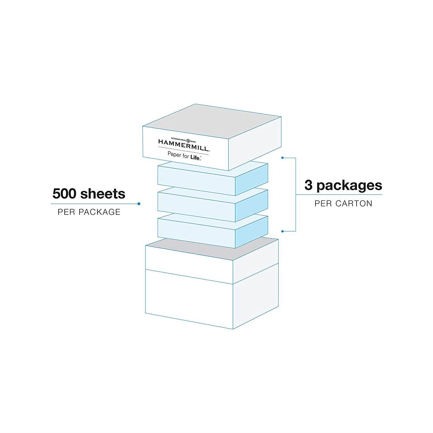 Hammermill Paper, Copy Paper, 8.5 x 11 Paper, Letter Size, 20lb Paper, 92 Bright, 3 Ream Case / 1,500 Sheets (113620C) Acid Free Paper