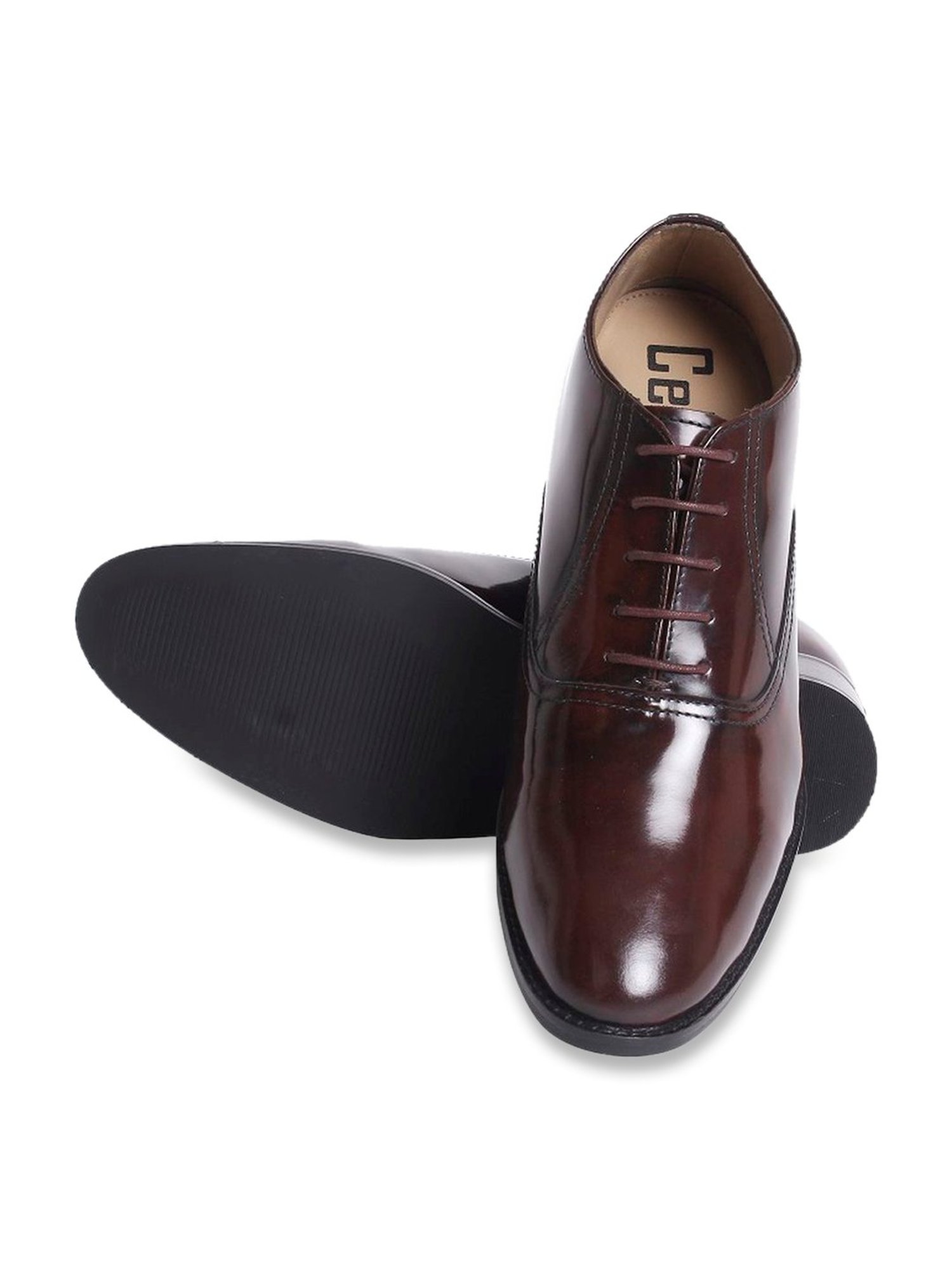 Celby Men's Height Increasing Maroon Oxford Boots