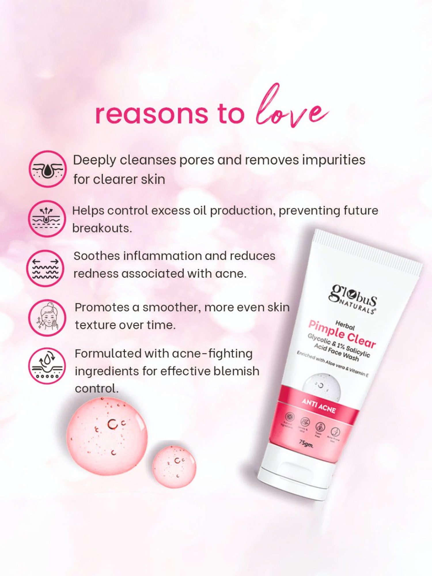 Globus Naturals Herbal Pimple Clear & Aloe Vera Neem Tulsi Face Wash Combo